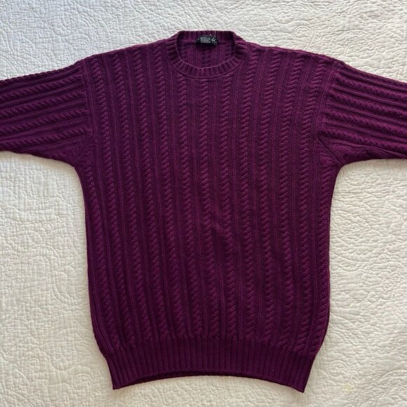 Max Field Womens Sweater Purple Cashmere Crew Neck Pullover Top Size Medium - Picture 1 of 7